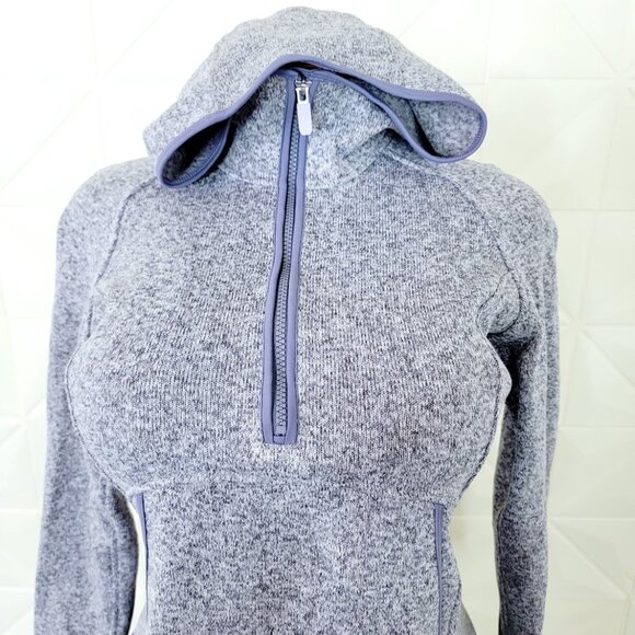 Lululemon Women's Heathered Silver Lilac Fleece & Thank You Half-Zip Pullover 6 - Picture 3 of 9